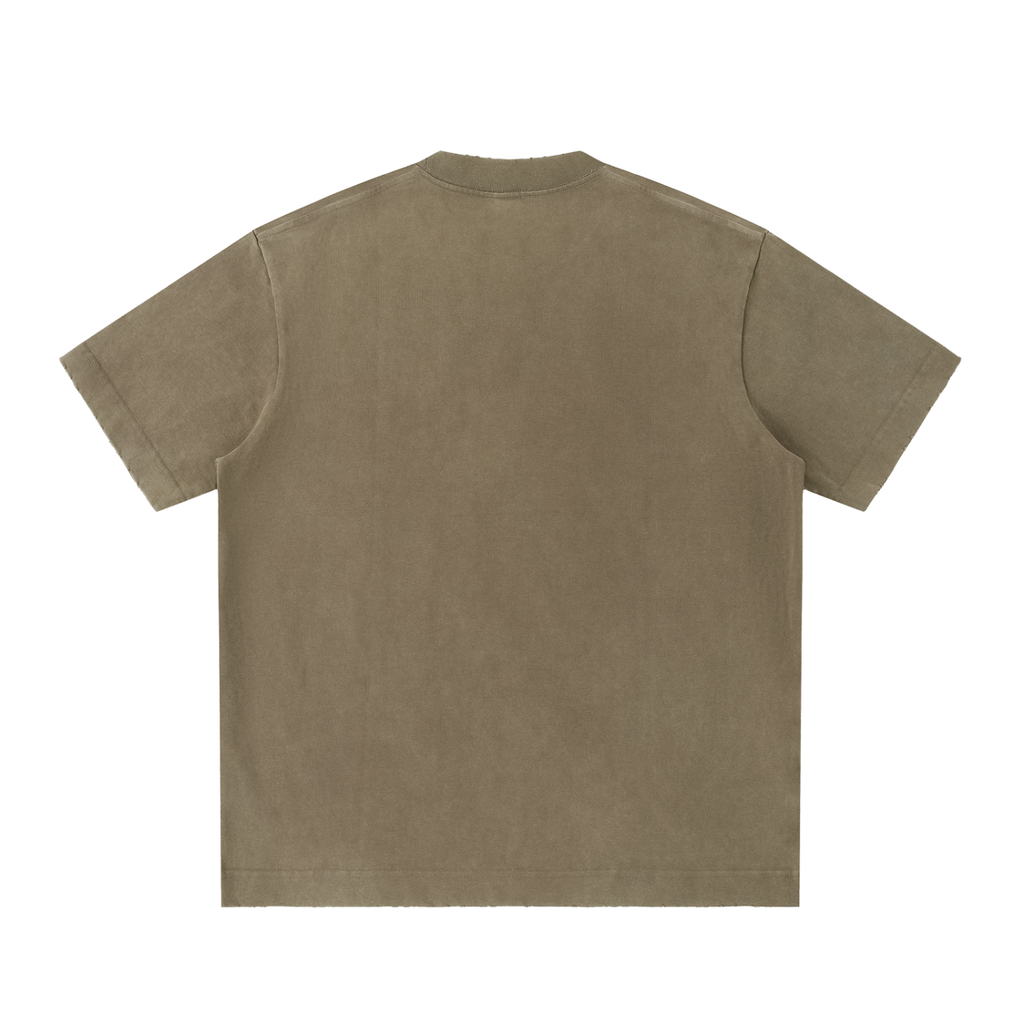 Straight Outta? Heavyweight Vintage Washed Frayed T-Shirt | 430gsm Oversized Fit | All Boroughs