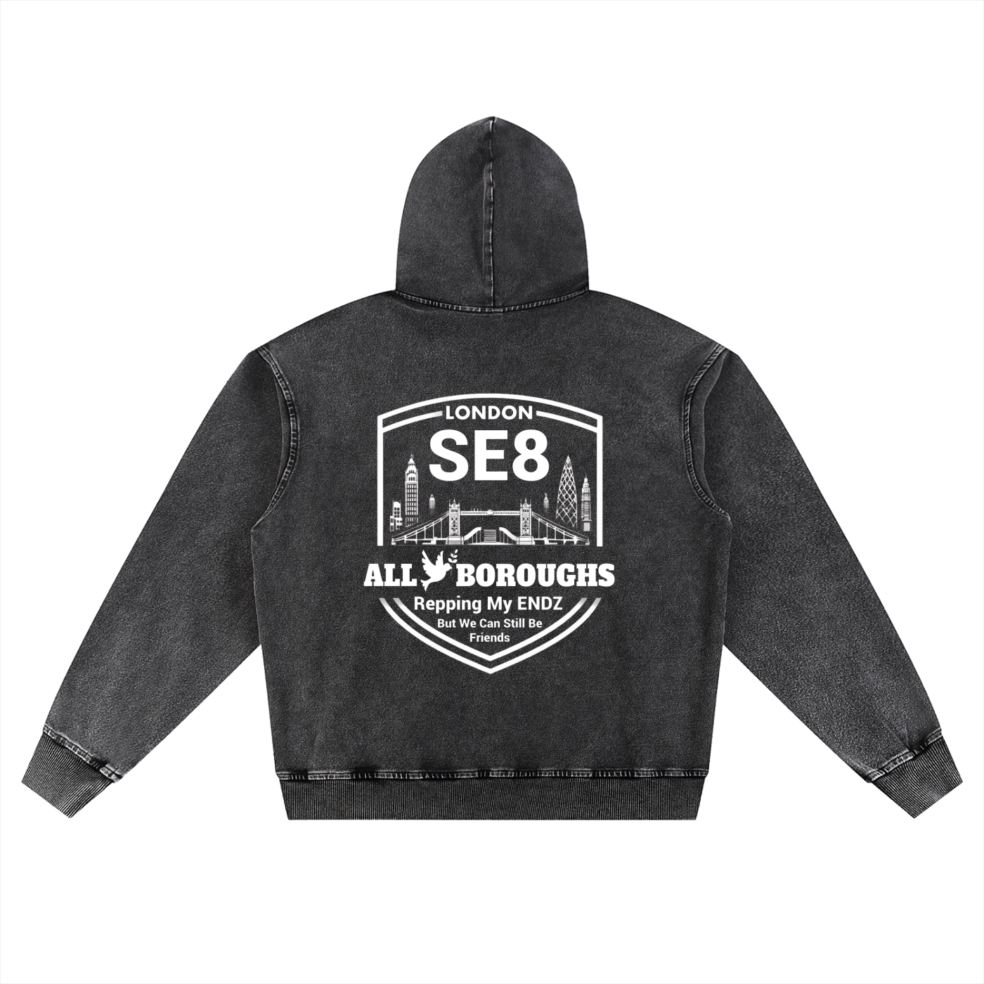 Snow Wash Oversized Hoodie - Premium Heavyweight Fleece | AllBoroughs