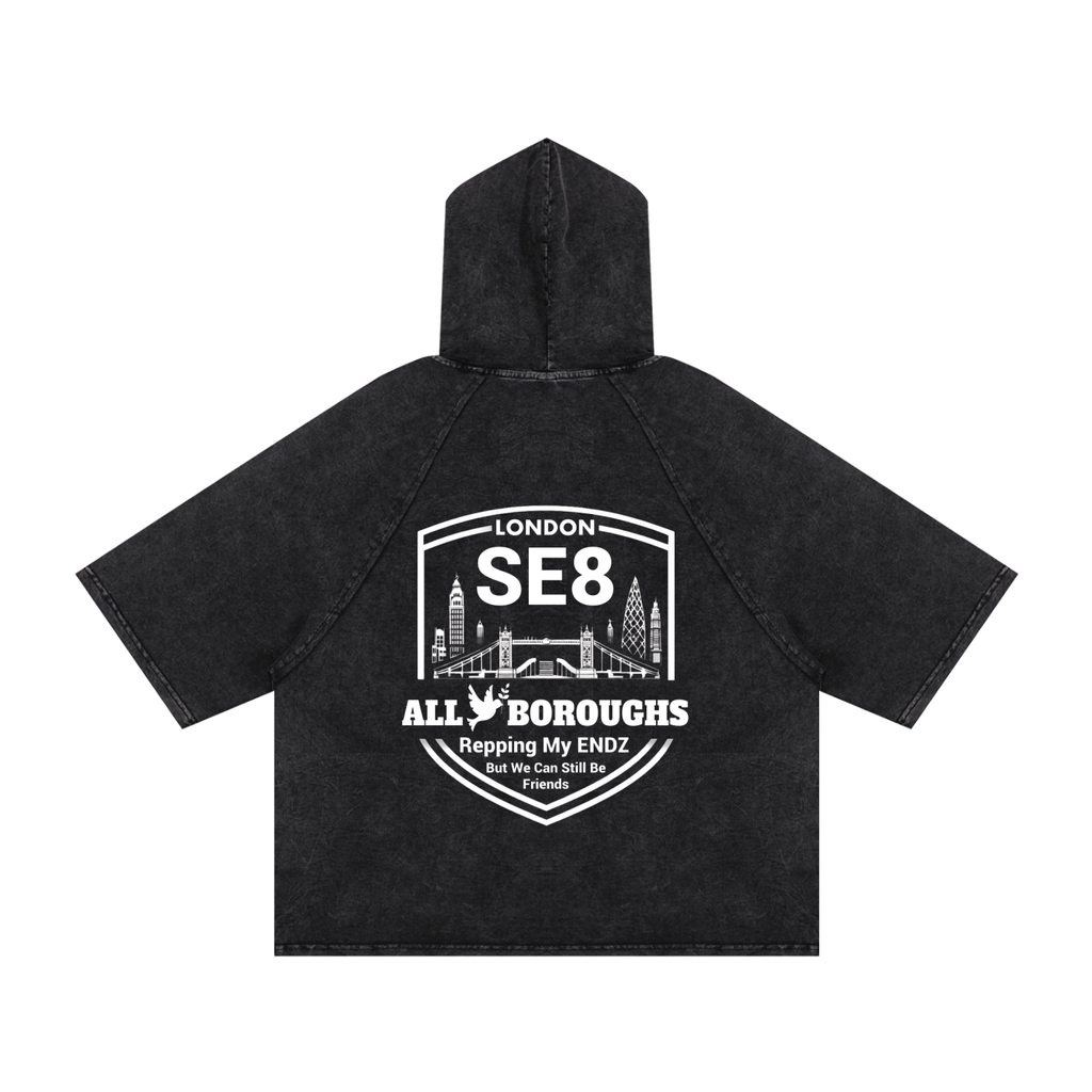 Snow Washed Hooded Boxy T-Shirt - Premium Oversized Tee | AllBoroughs