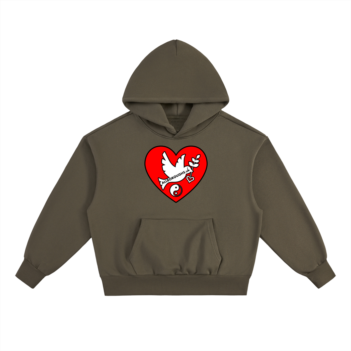 Peaceful Hearts Heavyweight Champ 500GSM Oversized Luxury Unisex Hoodie | AllBoroughs