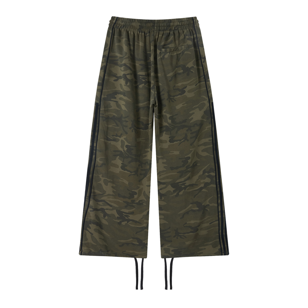 Army Green Camo Wide Leg Sweatpants | Unisex Loose Fit Streetwear | All Boroughs