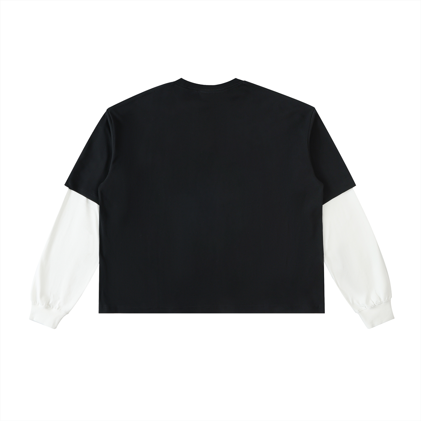 Layered Contrast Sleeve Cotton T-Shirt | Heavyweight Unisex Streetwear | AllBoroughs