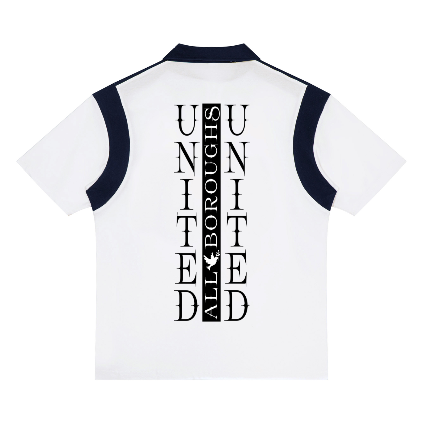 AllBoroughs United Unisex Patchwork Colour Block Quarter Zip Streetwear Polo Shirt