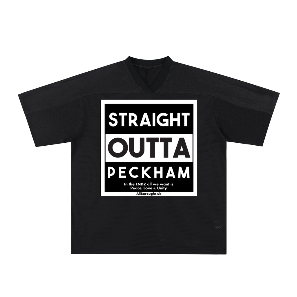 Oversized Mesh V-Neck Soccer Jersey | Unisex Polyester Sports Shirt