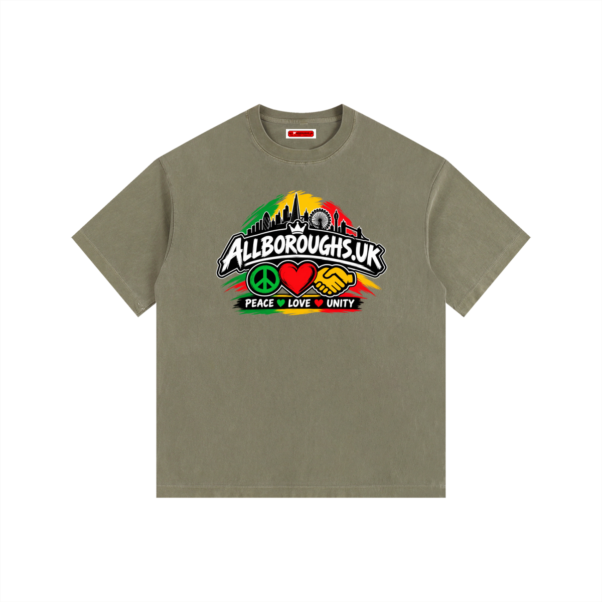 Colourful AllBoroughs United Vintage Washed Oversized T-Shirt – Unity Streetwear Tee