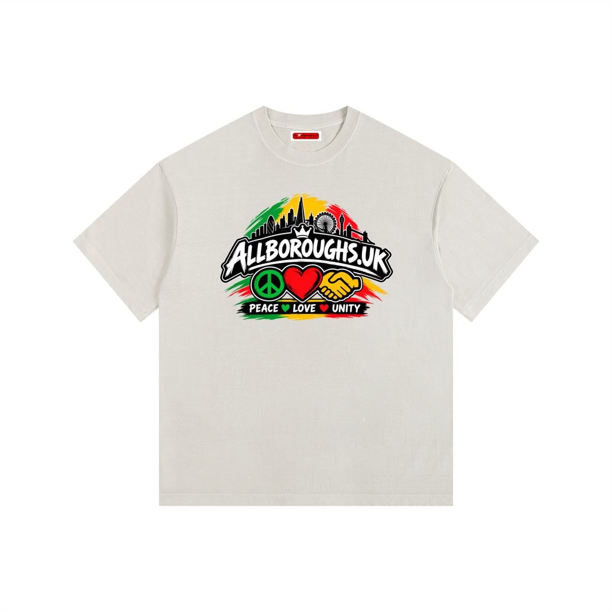 Colourful AllBoroughs United Vintage Washed Oversized T-Shirt – Unity Streetwear Tee