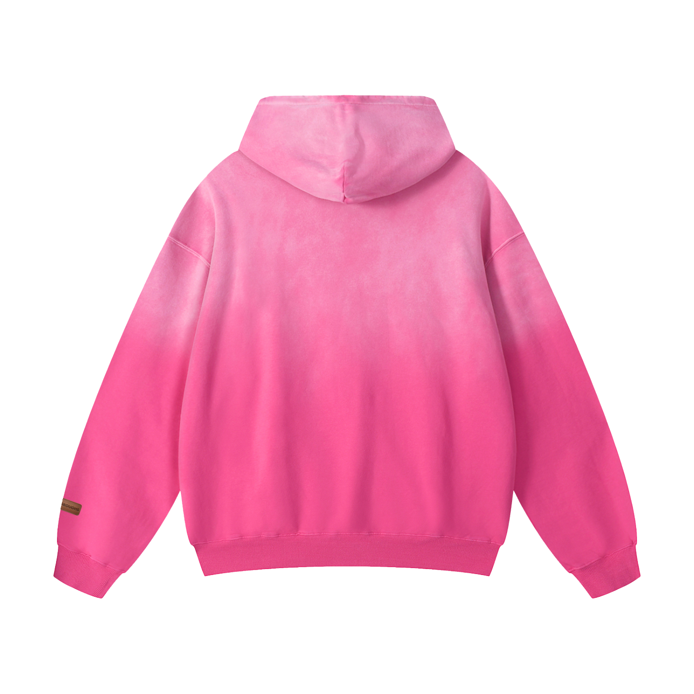 Pink hoodie with a gradient effect on a white background
