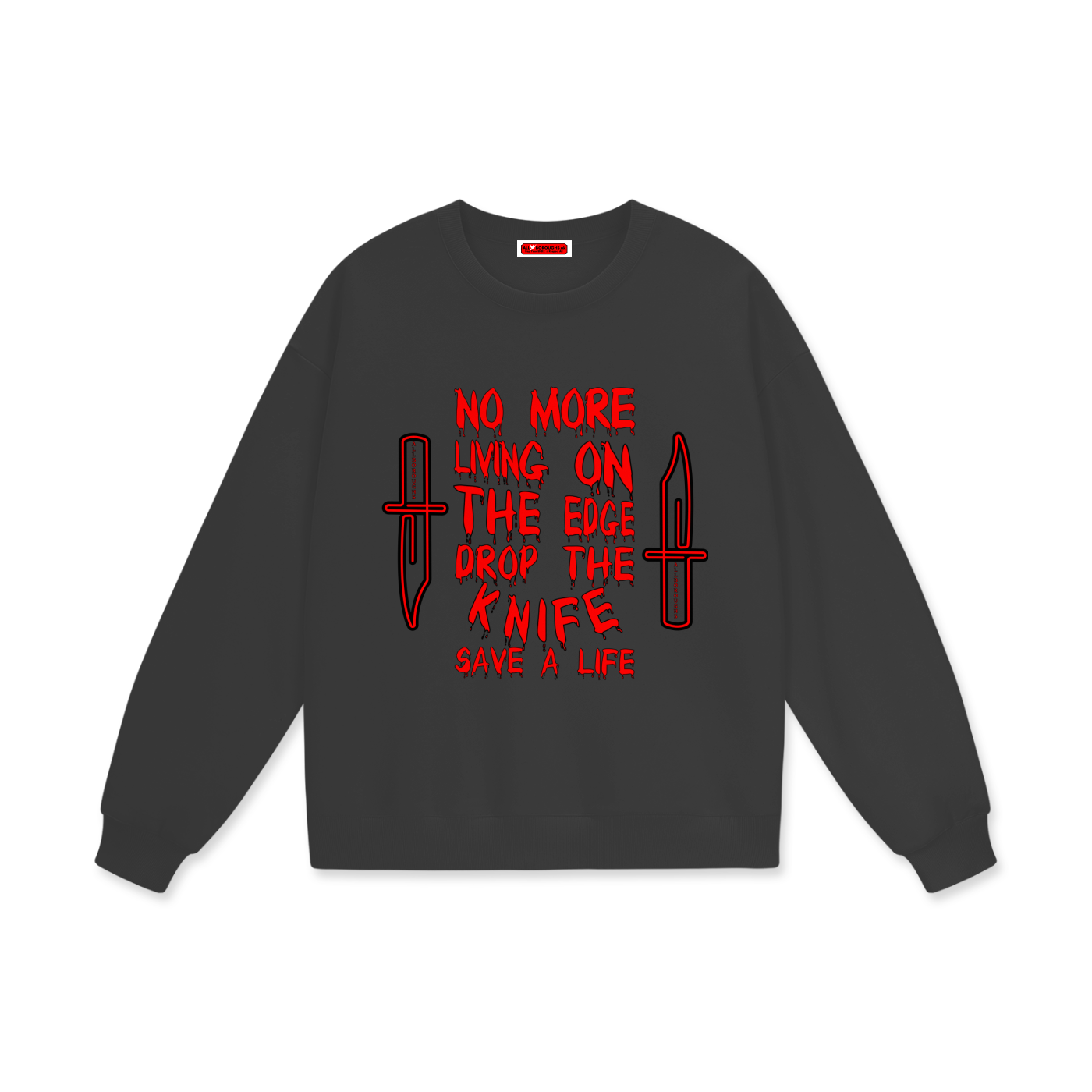 Drop The Knife Heavyweight 460 GSM Oversized Drop Shoulder Sweatshirt | AllBoroughs