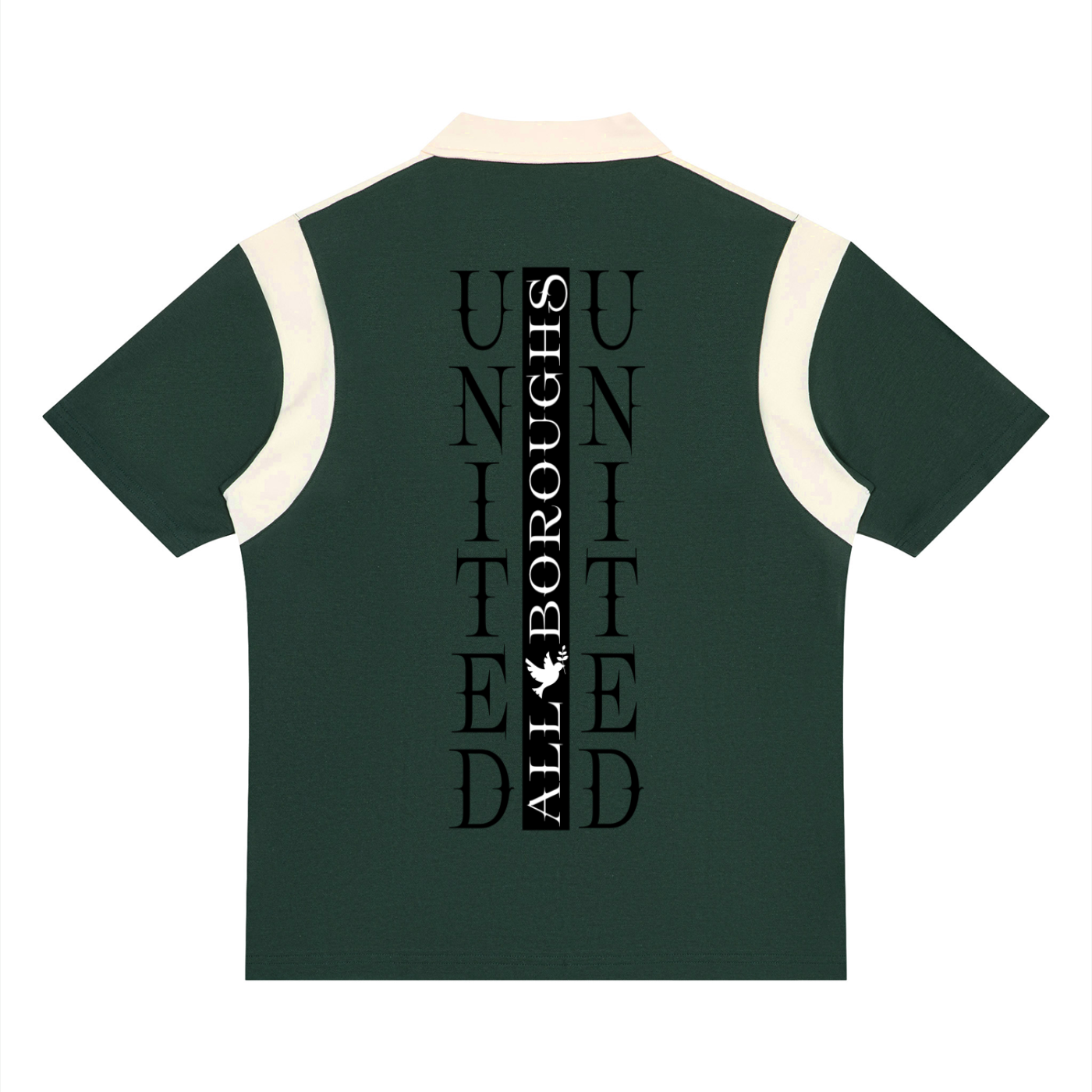 AllBoroughs United Unisex Patchwork Colour Block Quarter Zip Streetwear Polo Shirt