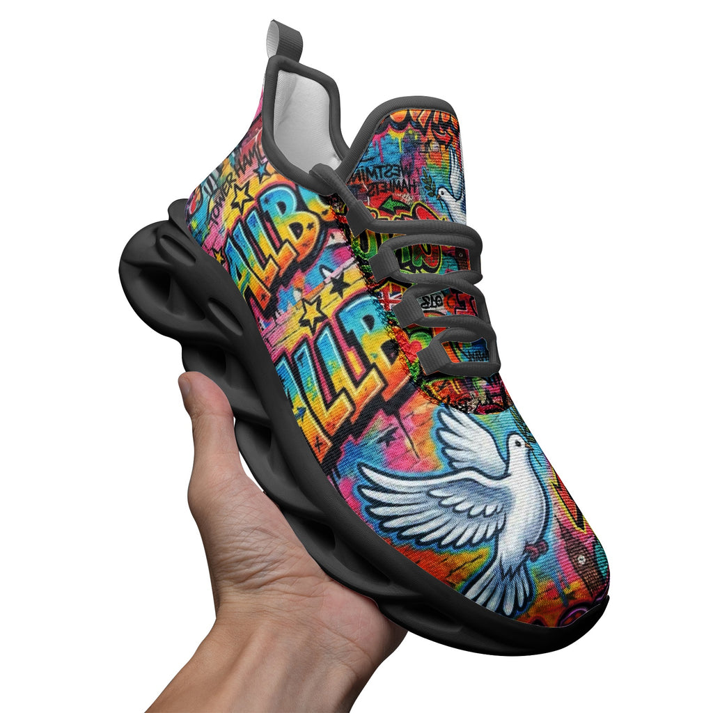 Peace Love & Unity Bounce Mesh Knit Sneakers – Unisex Streetwear