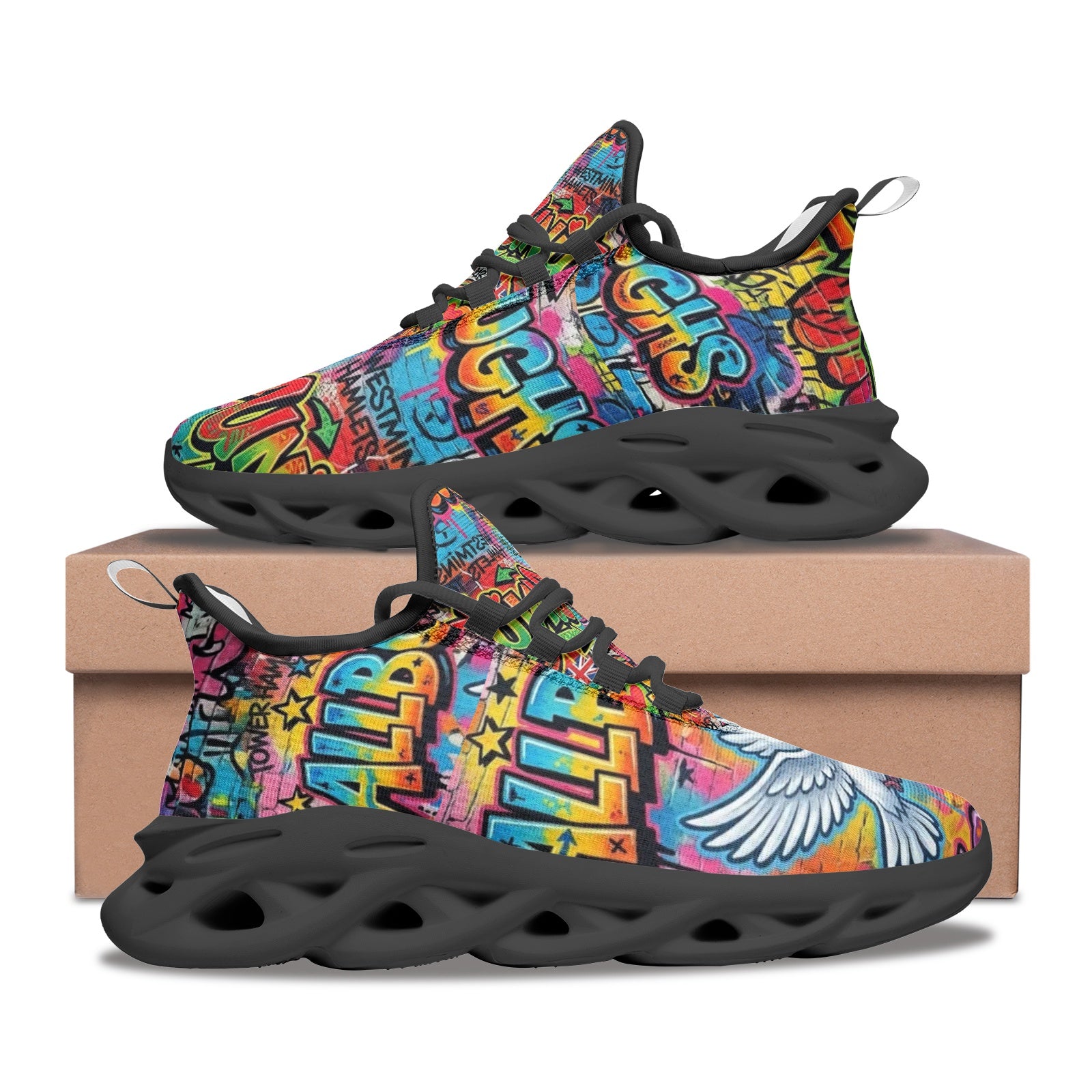 Peace Love & Unity Bounce Mesh Knit Sneakers – Unisex Streetwear