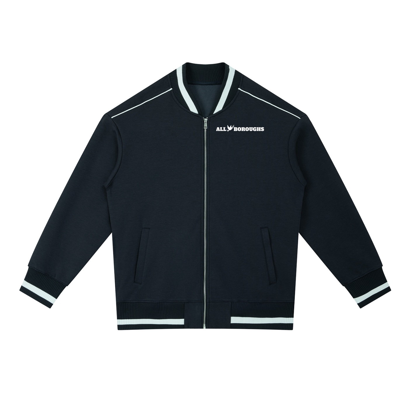 Contrast Piping Zip Bomber Jacket - Premium Streetwear Outerwear | AllBoroughs