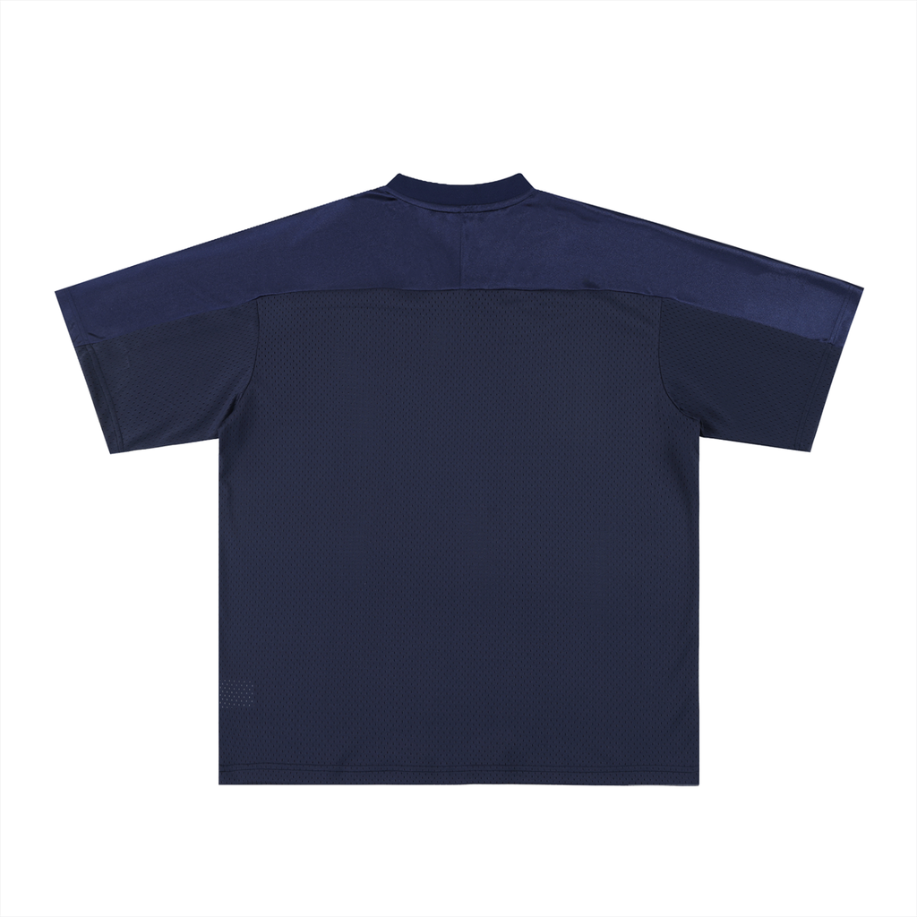 Oversized Mesh V-Neck Soccer Jersey | Unisex Polyester Sports Shirt