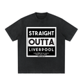 Black All Boroughs t-shirt with 'Straight Outta Liverpool' text on a white background