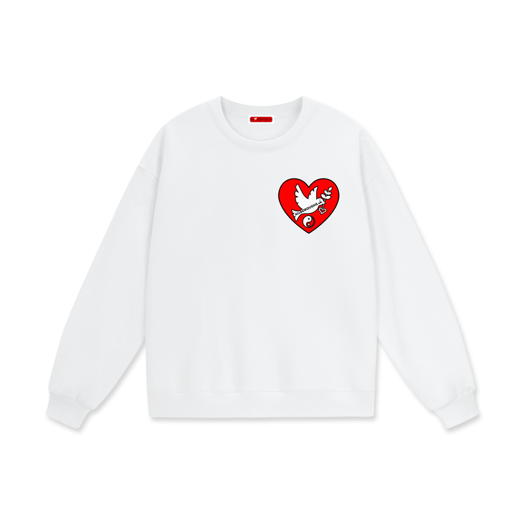 Peaceful Hearts Heavyweight 460 GSM Oversized Drop Shoulder Sweatshirt | AllBoroughs