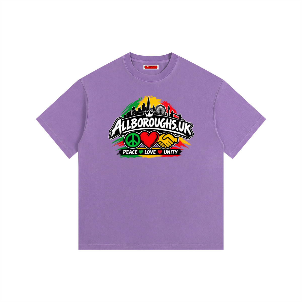 Colourful AllBoroughs United Vintage Washed Oversized T-Shirt – Unity Streetwear Tee