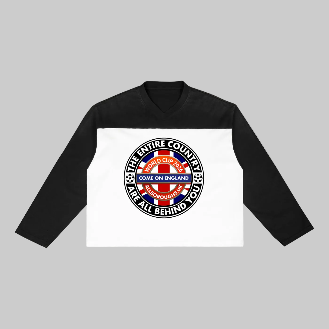 World Cup 2026 England Sun Fade Colour-Block Long Sleeve T-Shirt | AllBoroughs