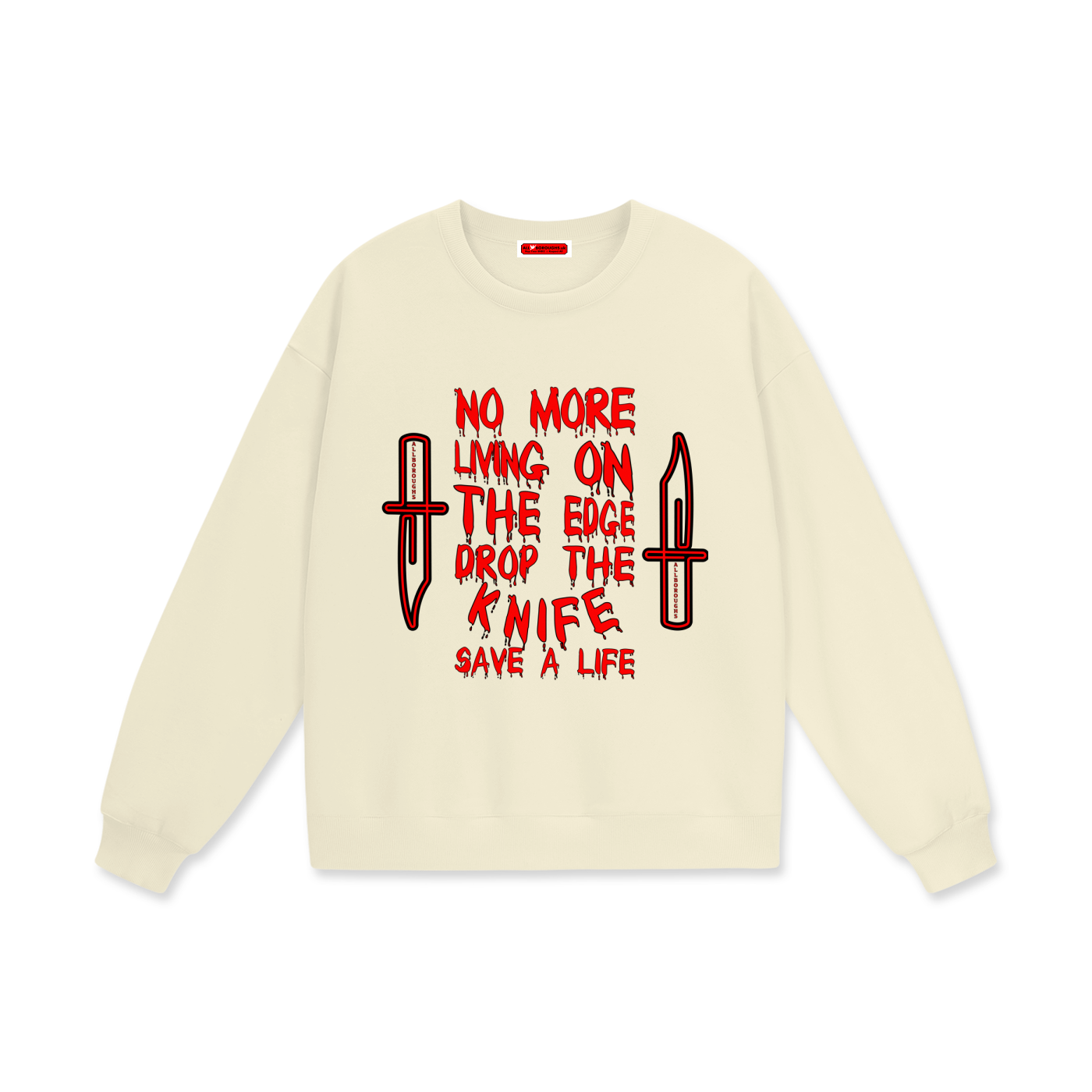 Drop The Knife Heavyweight 460 GSM Oversized Drop Shoulder Sweatshirt | AllBoroughs