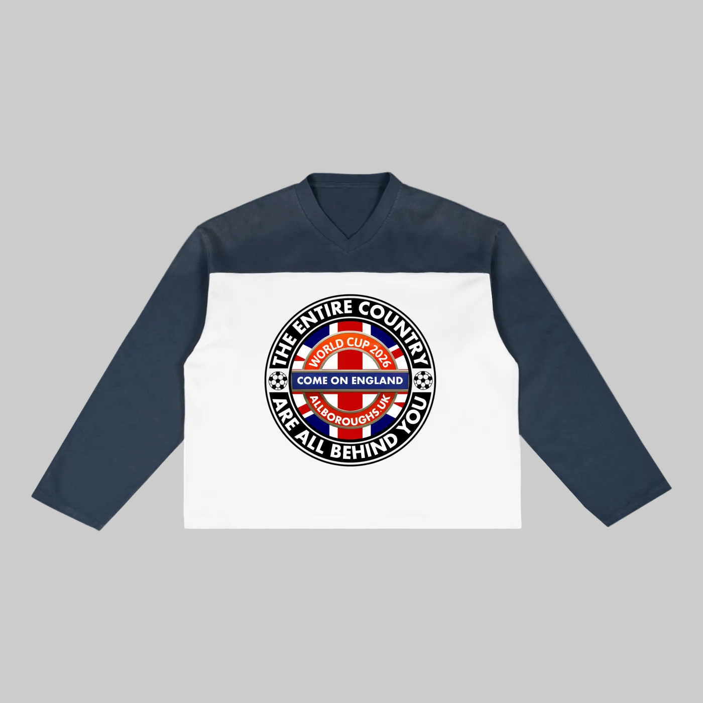 World Cup 2026 England Sun Fade Colour-Block Long Sleeve T-Shirt | AllBoroughs