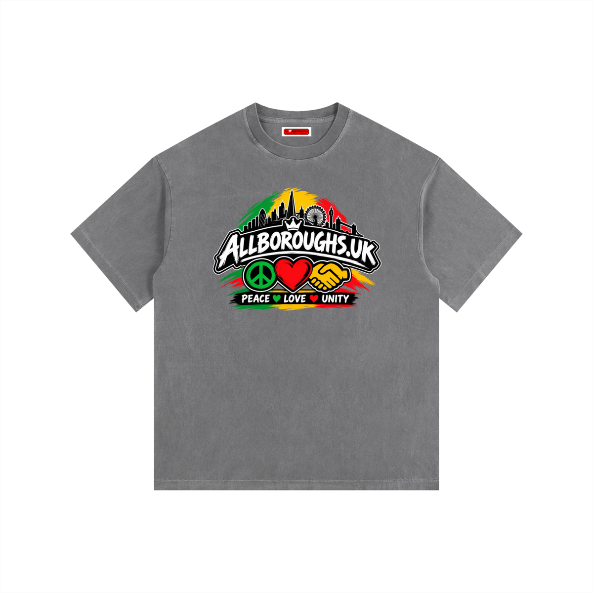 Colourful AllBoroughs United Vintage Washed Oversized T-Shirt – Unity Streetwear Tee