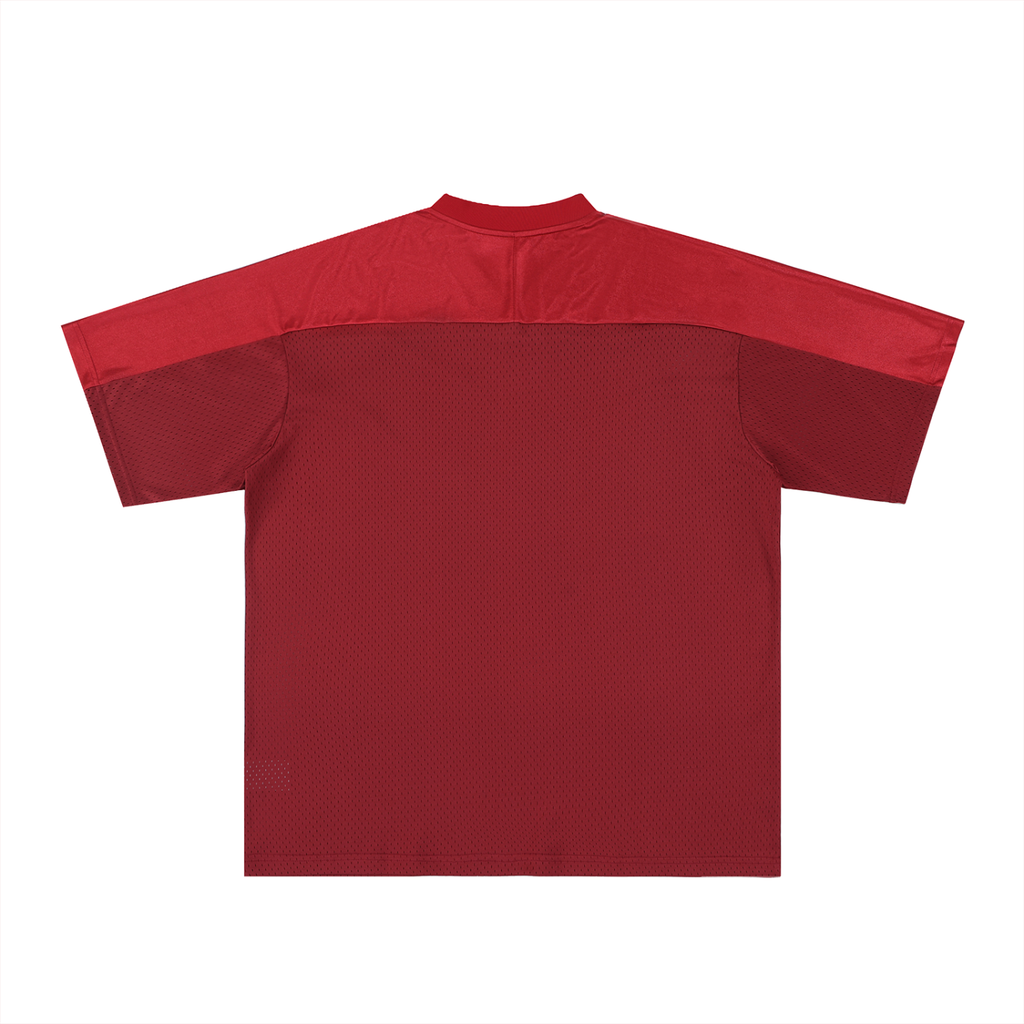 Oversized Mesh V-Neck Soccer Jersey | Unisex Polyester Sports Shirt