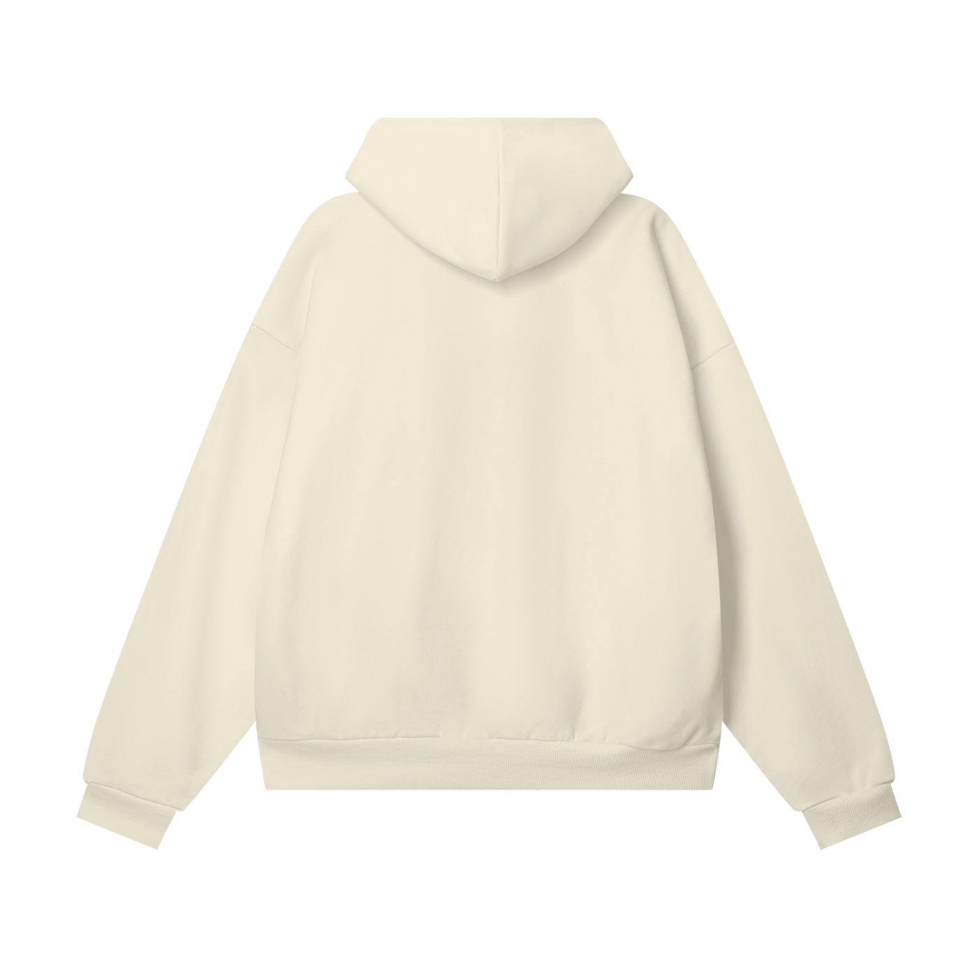 Heavyweight (460 GSM) Bone & White Hidden Pocket Fleece Hoodie - Premium Streetwear | AllBoroughs | Front