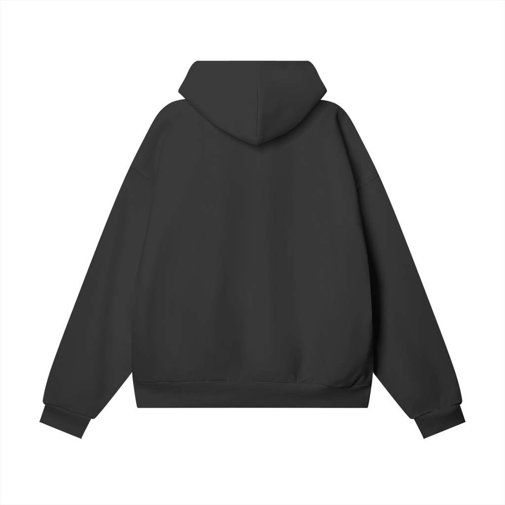 Heavyweight (460 GSM) Black & Grey Hidden Pocket Fleece Hoodie - Premium Streetwear | AllBoroughs | Front