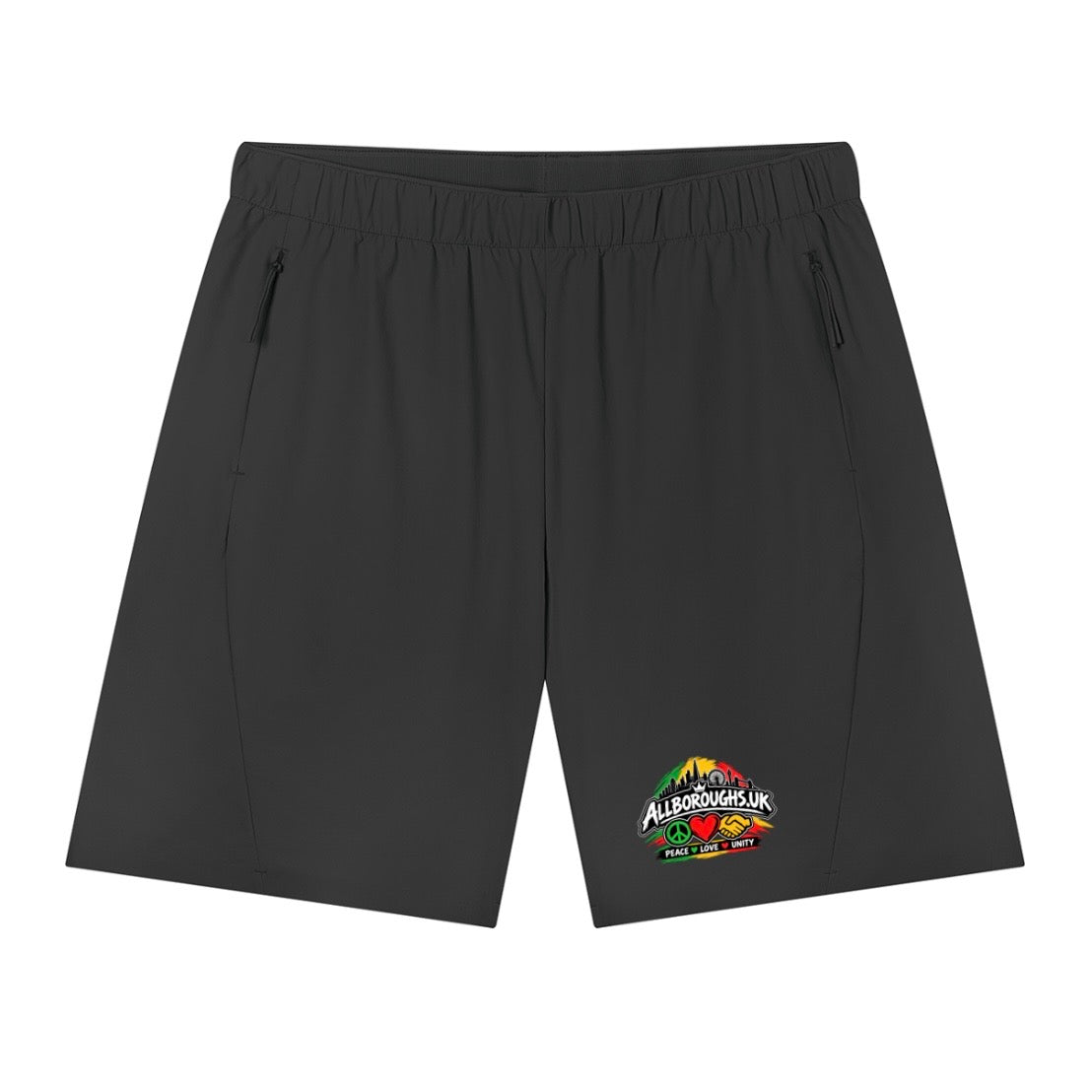 Colourful Allboroughs Athletic Shorts – Peace Love Unity Streetwear | Lightweight Performance Gym & Casual Shorts