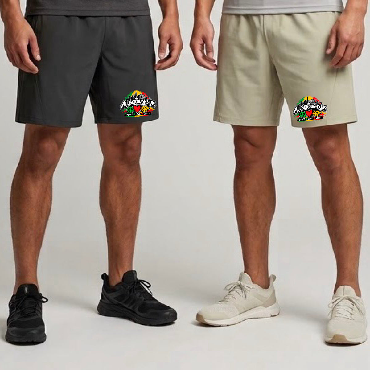 Colourful Allboroughs Athletic Shorts – Peace Love Unity Streetwear | Lightweight Performance Gym & Casual Shorts