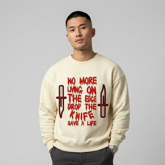Drop The Knife Heavyweight 460 GSM Oversized Drop Shoulder Sweatshirt | AllBoroughs