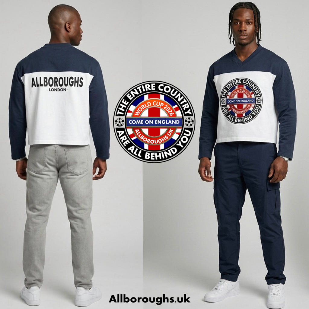 World Cup 2026 England Sun Fade Colour-Block Long Sleeve T-Shirt | AllBoroughs