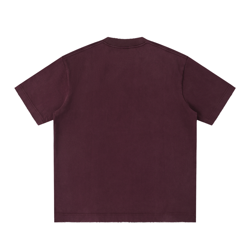 Straight Outta? Heavyweight Vintage Washed Frayed T-Shirt | 430gsm Oversized Fit | All Boroughs