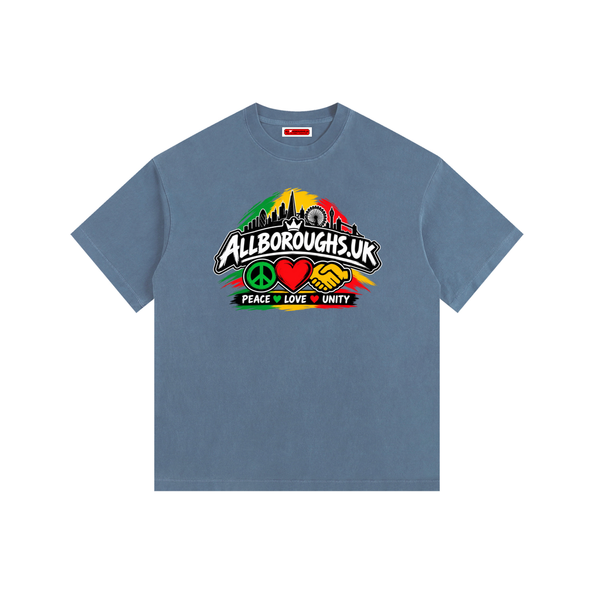 Colourful AllBoroughs United Vintage Washed Oversized T-Shirt – Unity Streetwear Tee