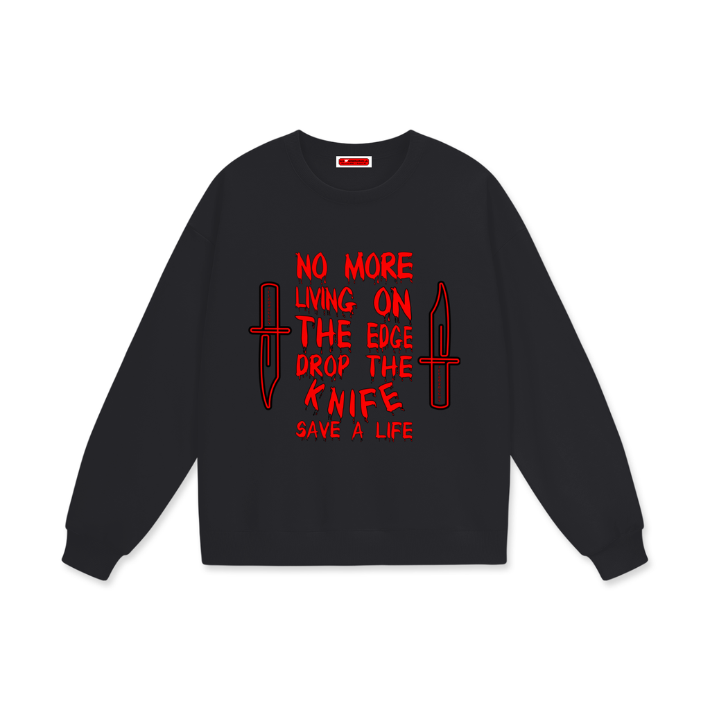 Drop The Knife Heavyweight 460 GSM Oversized Drop Shoulder Sweatshirt | AllBoroughs