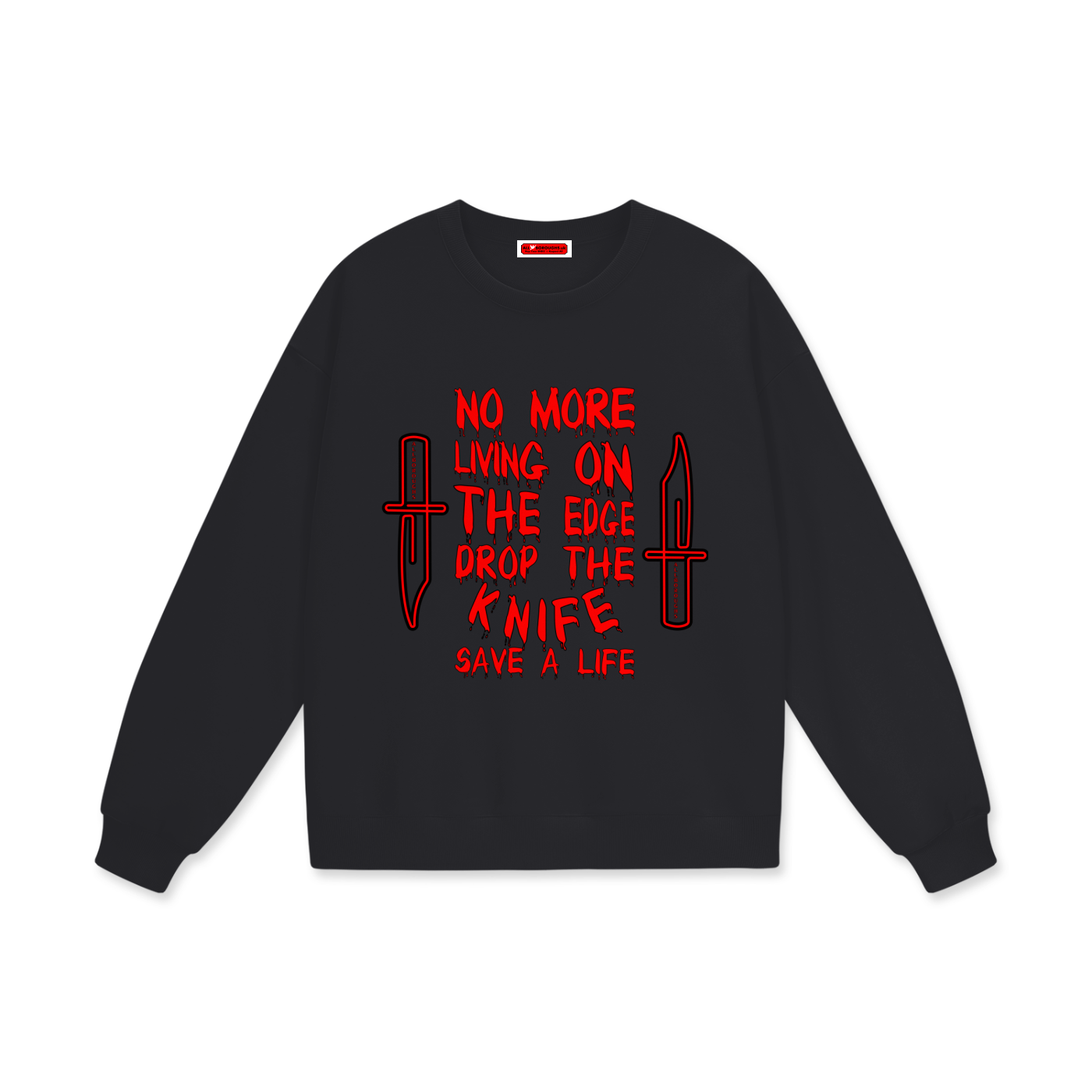 Drop The Knife Heavyweight 460 GSM Oversized Drop Shoulder Sweatshirt | AllBoroughs