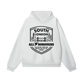 Heavyweight (460 GSM) Bone & White Hidden Pocket Fleece Hoodie - Premium Streetwear | AllBoroughs | Front