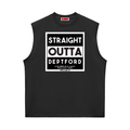 Black All Boroughs sleeveless shirt with 'Straight Outta Deptford' text on a white background