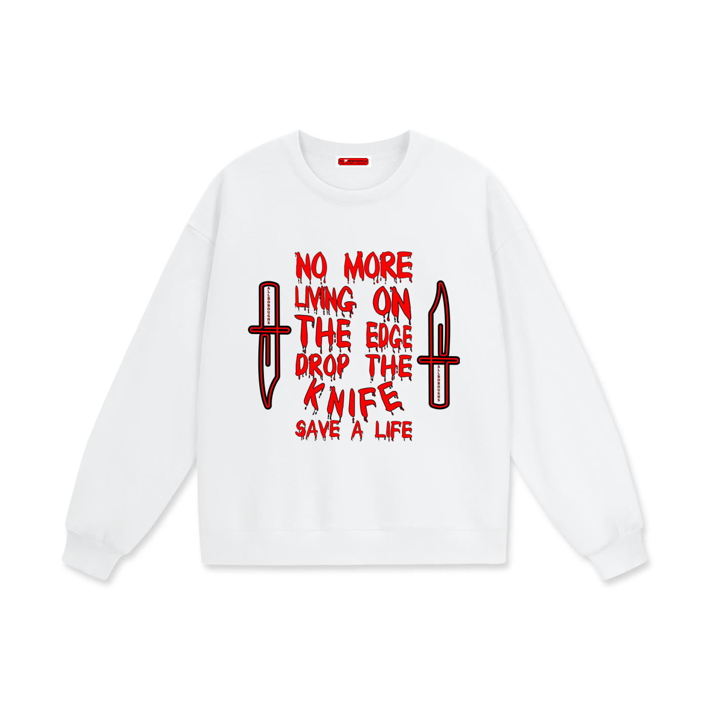 Drop The Knife Heavyweight 460 GSM Oversized Drop Shoulder Sweatshirt | AllBoroughs