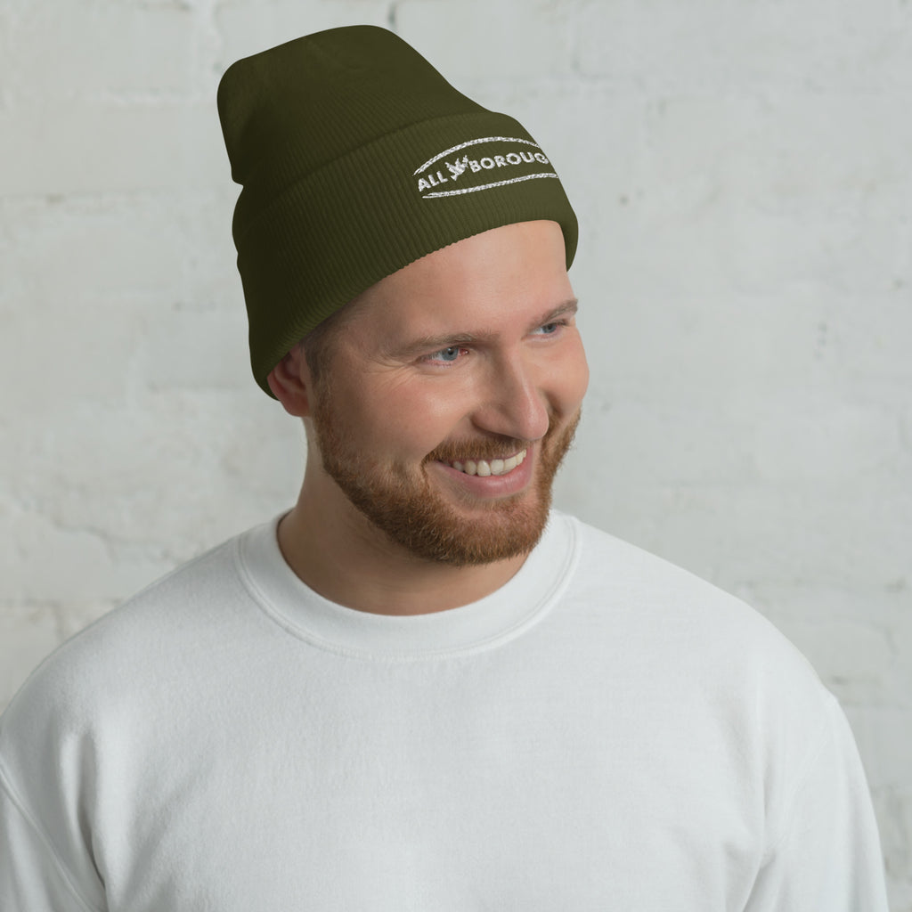 Man wearing AllBoroughs Beanie Hat 