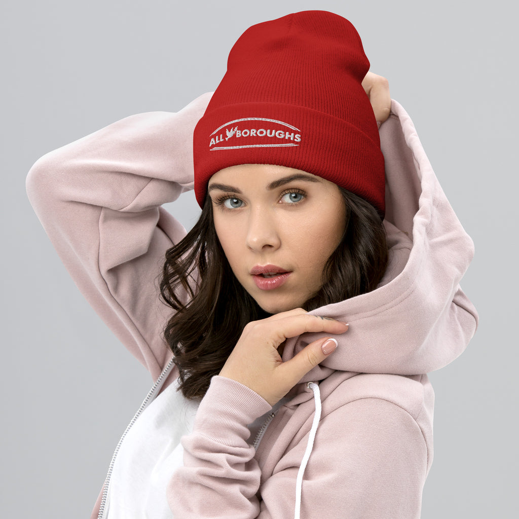 Woman wearing AllBoroughs Beanie Hat 