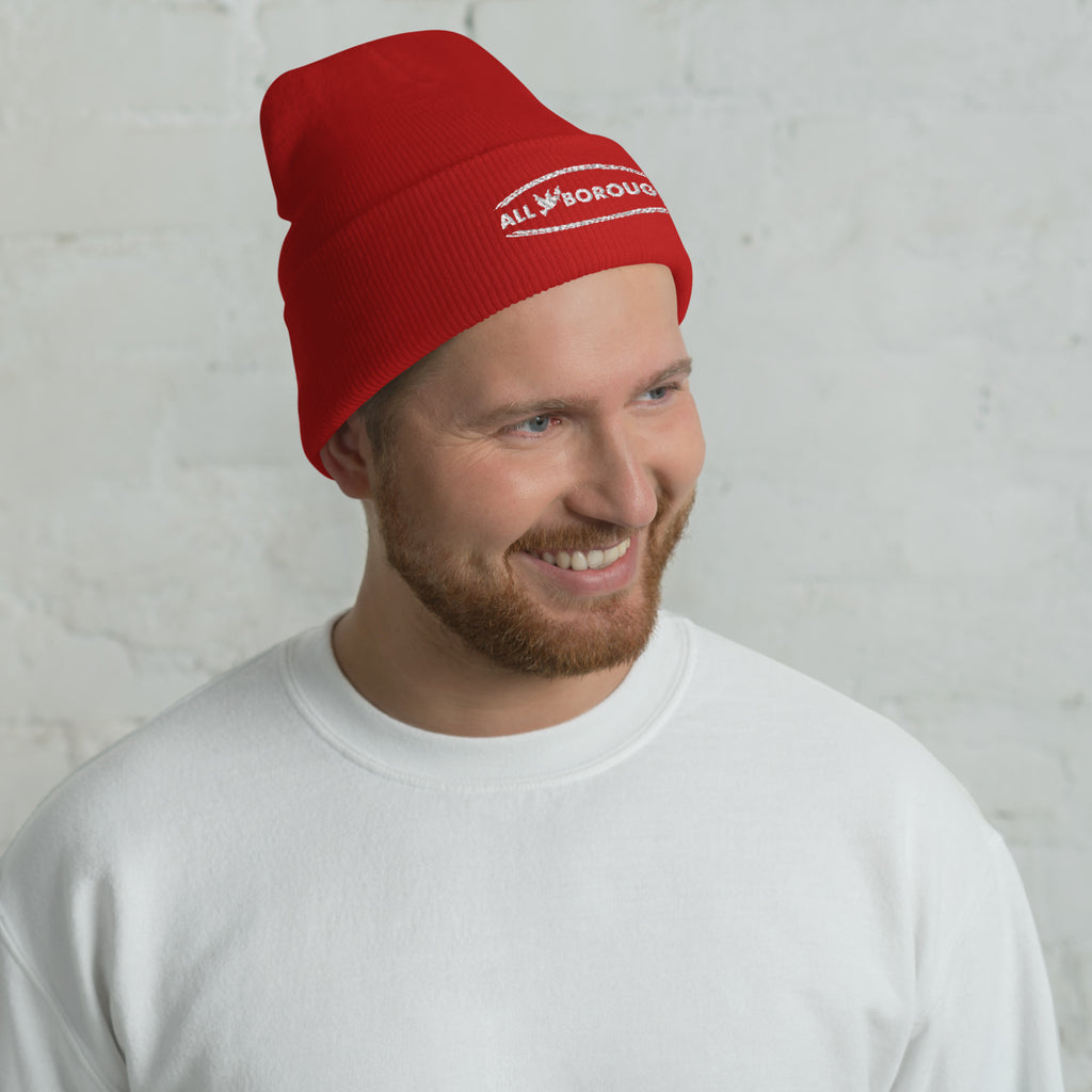 Man wearing AllBoroughs Beanie Hat 