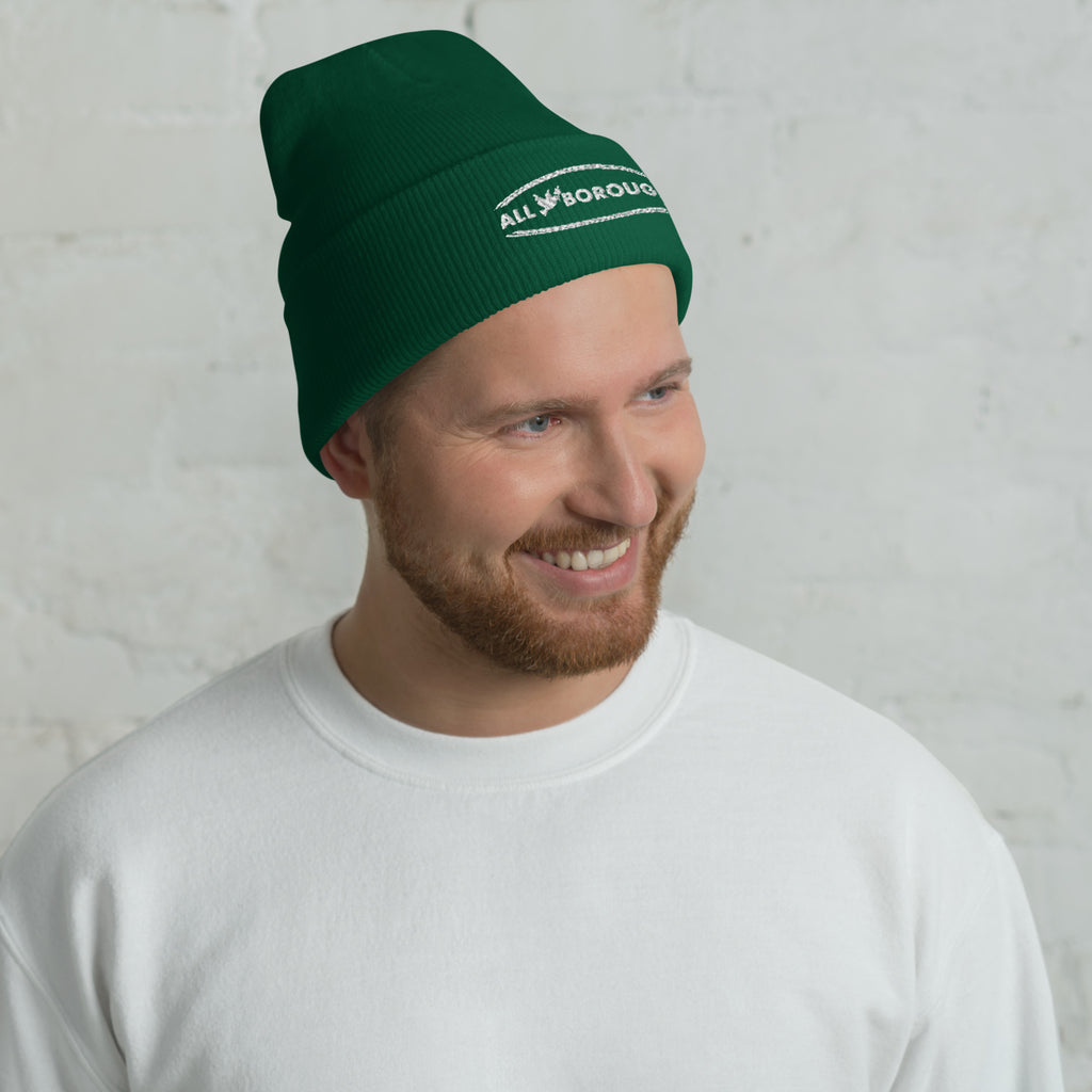 Man wearing AllBoroughs Beanie Hat 