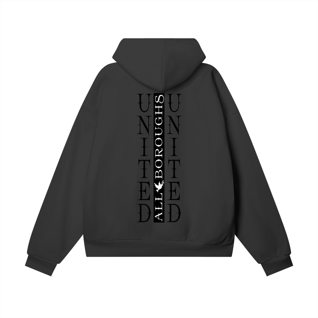 Colourful AllBoroughs United Peace Love & Unity Heavyweight (460GSM) Hidden Pocket Hoodie – Oversized Streetwear Fleece