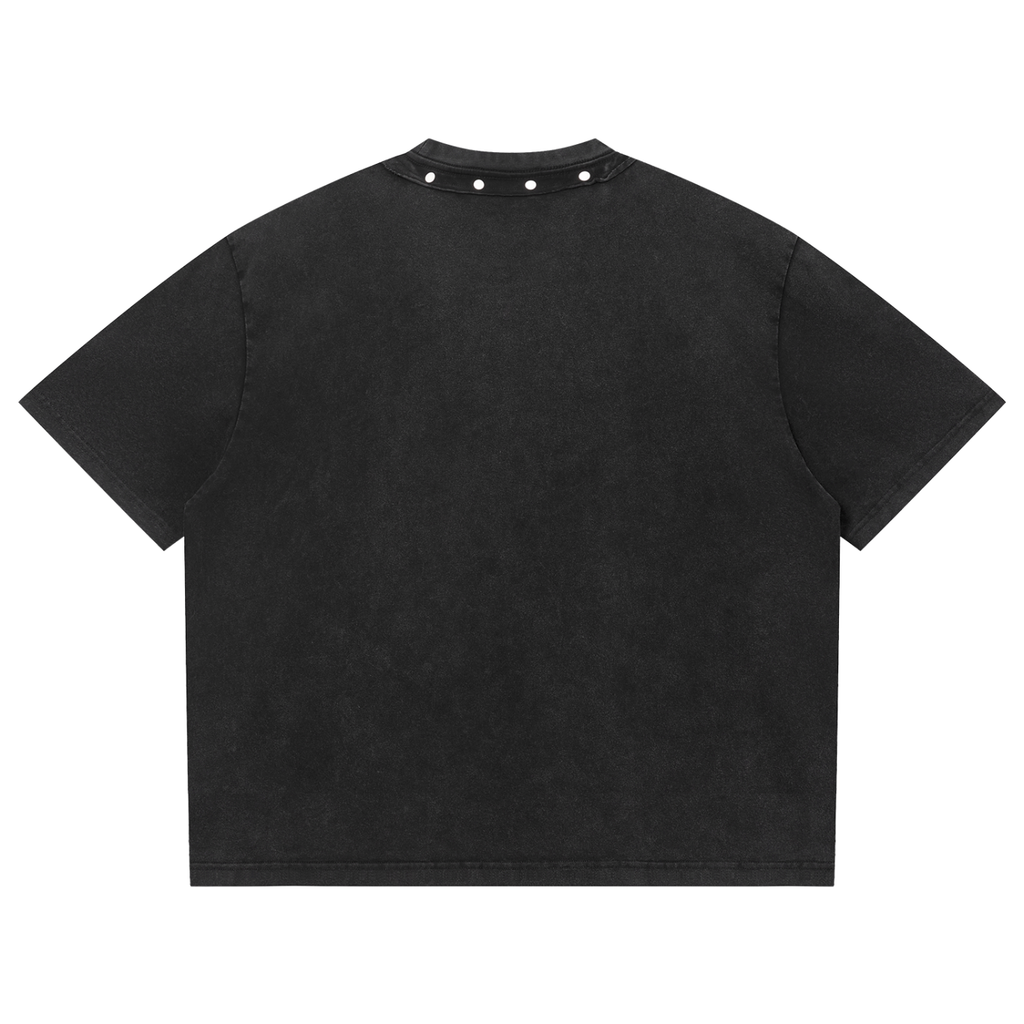 Washed Boxy Studded T-Shirt | Unisex Streetwear Tee – AllBoroughs