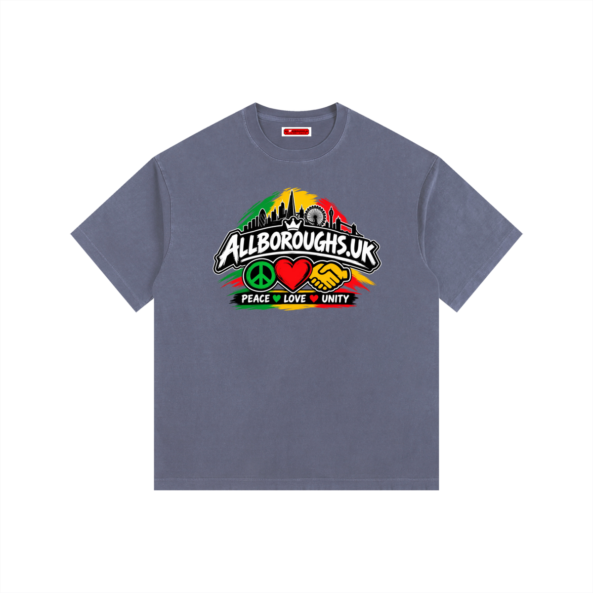 Colourful AllBoroughs United Vintage Washed Oversized T-Shirt – Unity Streetwear Tee