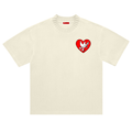 Peaceful Hearts Premium Heavyweight Cotton Round Neck Unisex T-Shirt | AllBoroughs