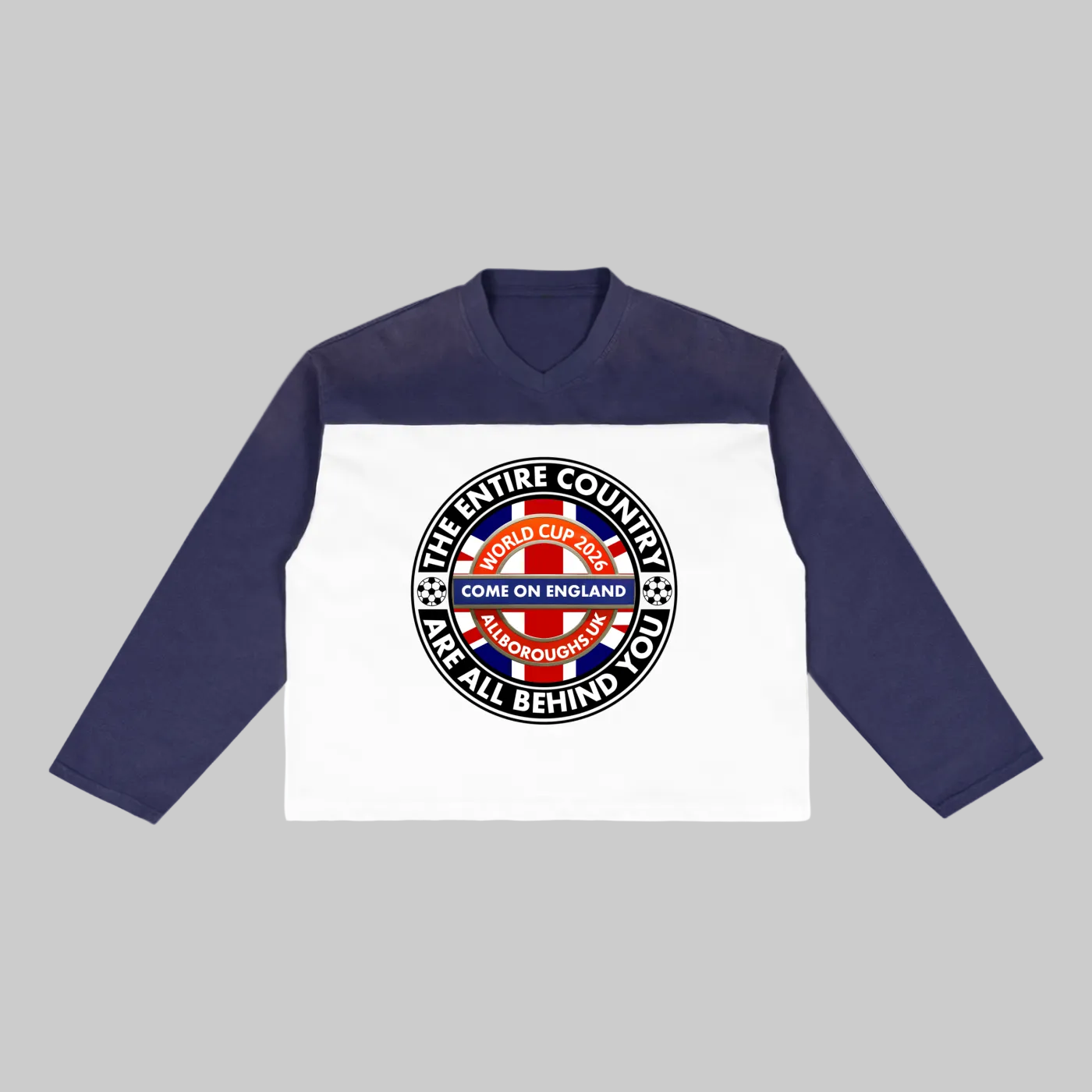 World Cup 2026 England Sun Fade Colour-Block Long Sleeve T-Shirt | AllBoroughs