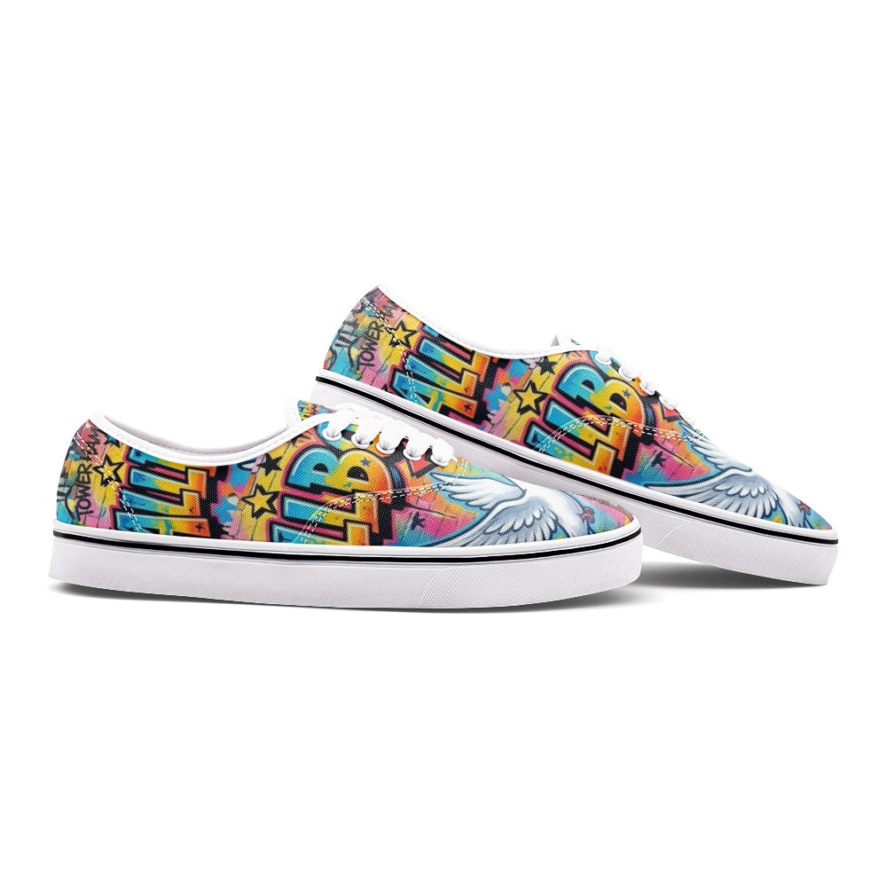Peace, Love & Unity — AllBoroughs Unisex Canvas Low-Cut Loafer Sneaker