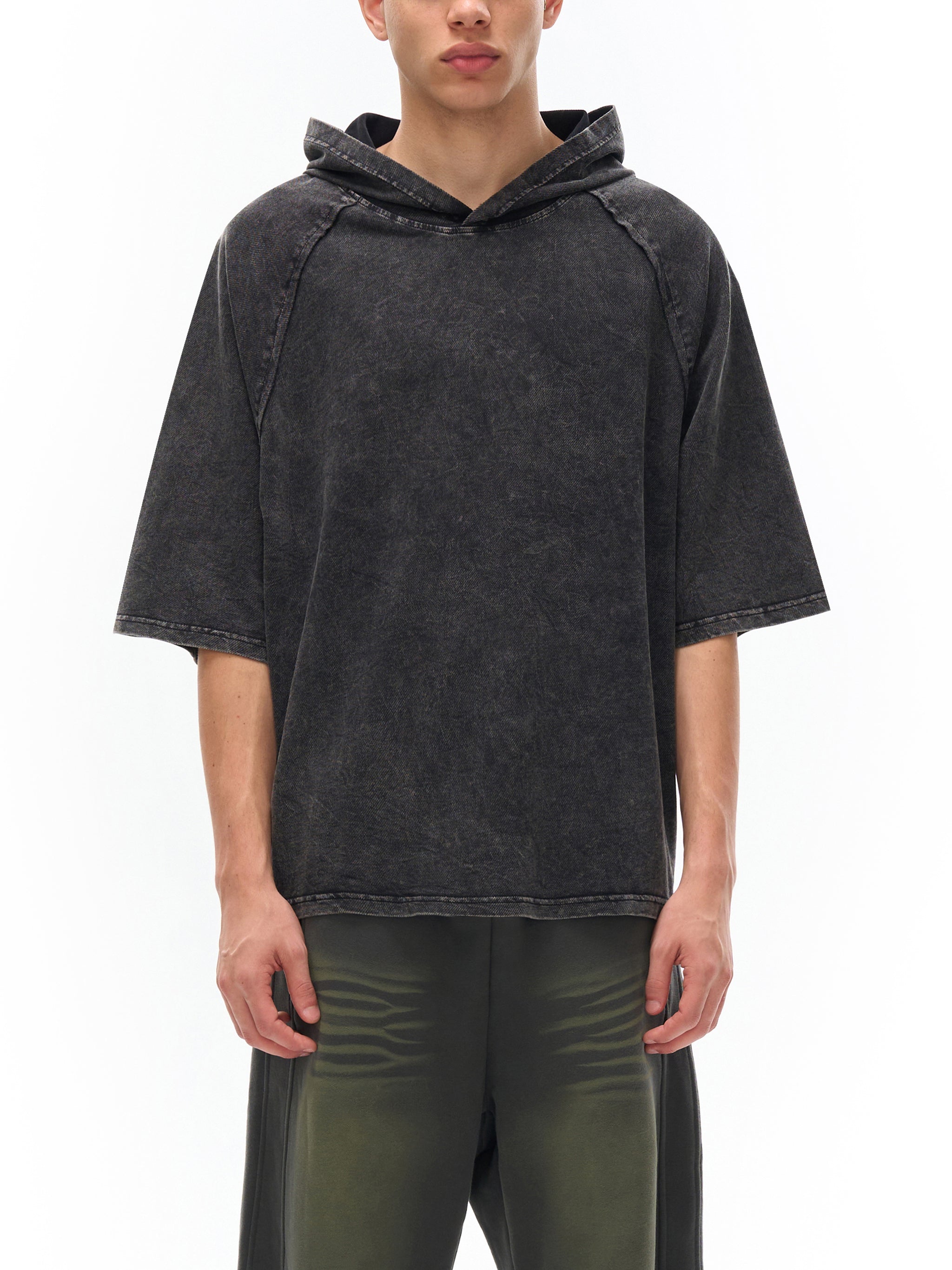Snow Washed Hooded Boxy T-Shirt - Premium Oversized Tee | AllBoroughs