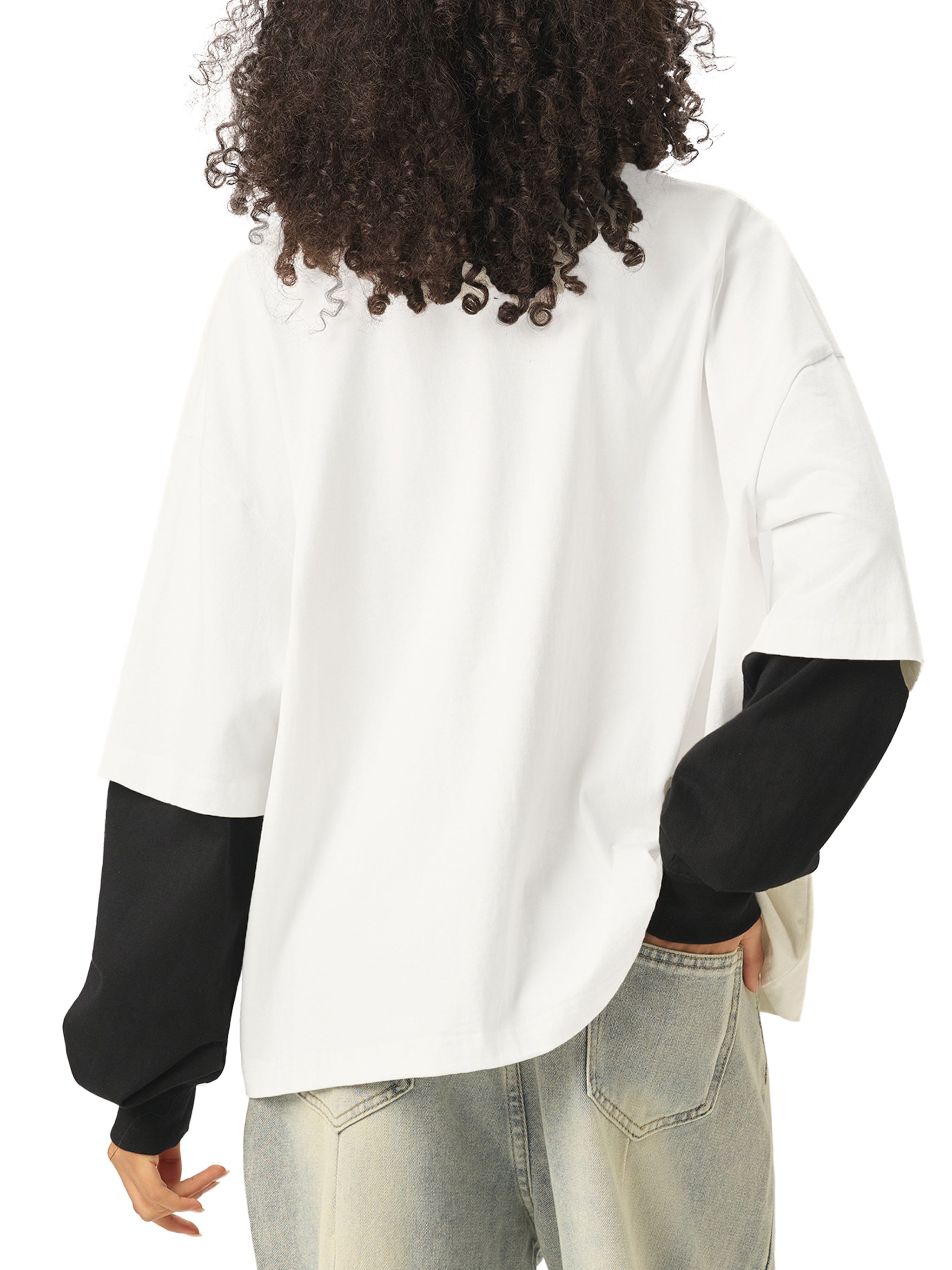 Drop The Knife Contrast Sleeve Heavyweight Cotton T-Shirt | Streetwear | AllBoroughs